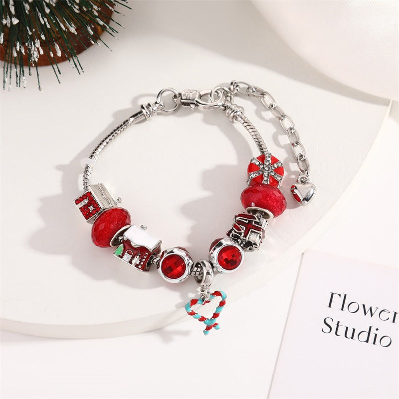 Christmas Gift Crystal Large Hole Beaded Bracelet Bracelet Female