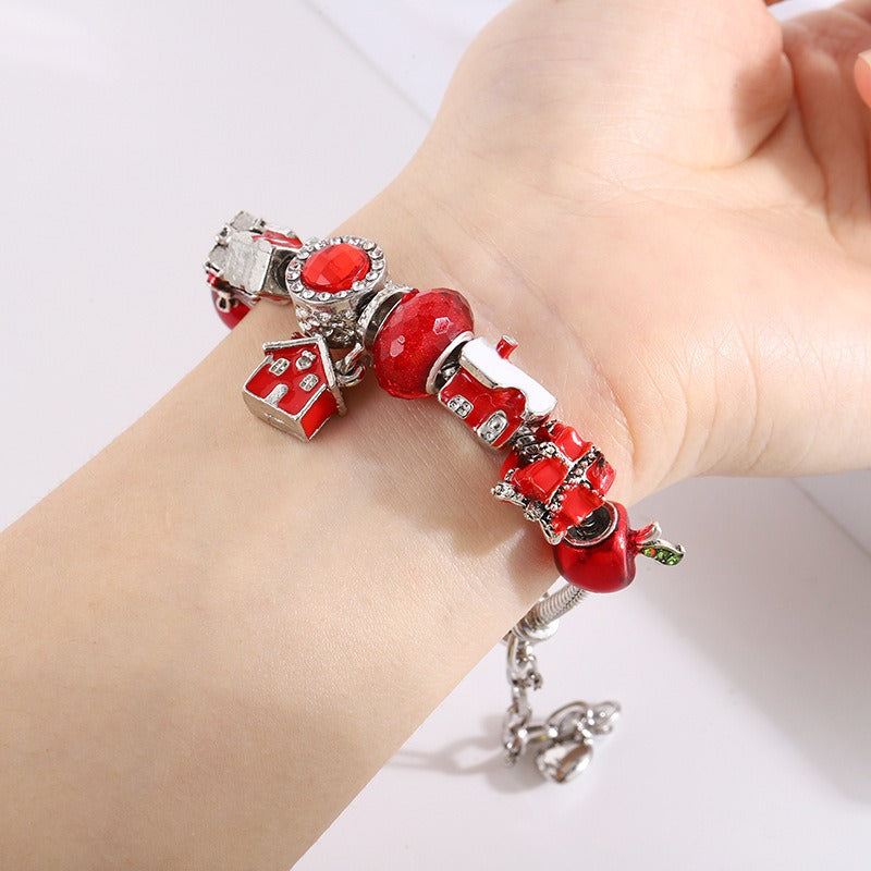 Christmas Gift Crystal Large Hole Beaded Bracelet Bracelet Female