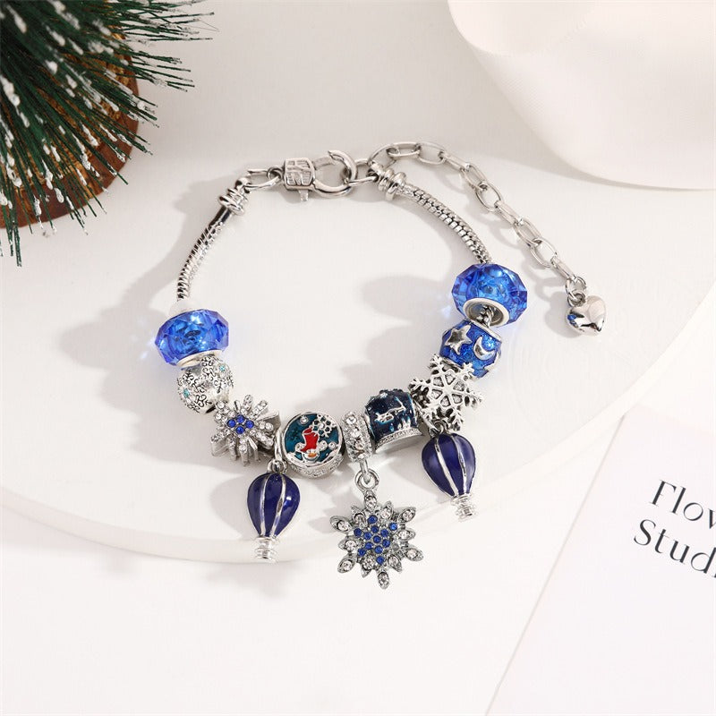 Christmas Gift Crystal Large Hole Beaded Bracelet Bracelet Female