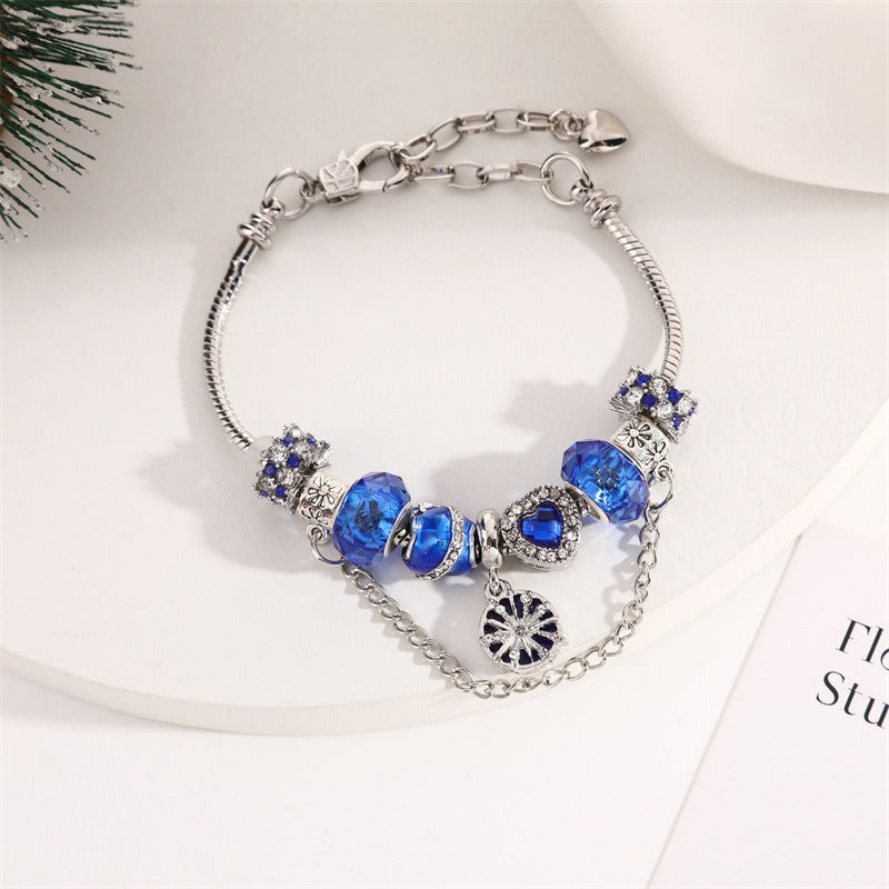 Christmas Gift Crystal Large Hole Beaded Bracelet Bracelet Female