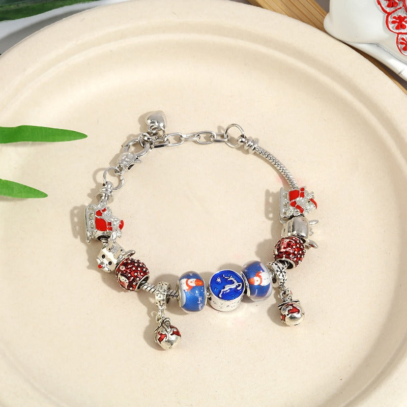 Christmas Gift Crystal Large Hole Beaded Bracelet Bracelet Female