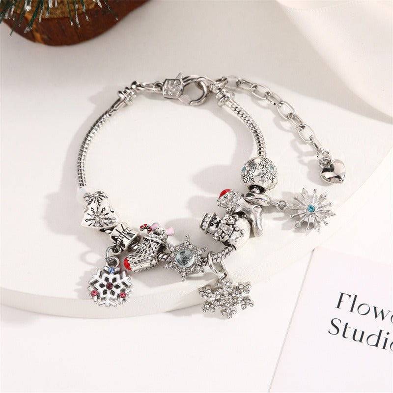 Christmas Gift Crystal Large Hole Beaded Bracelet Bracelet Female