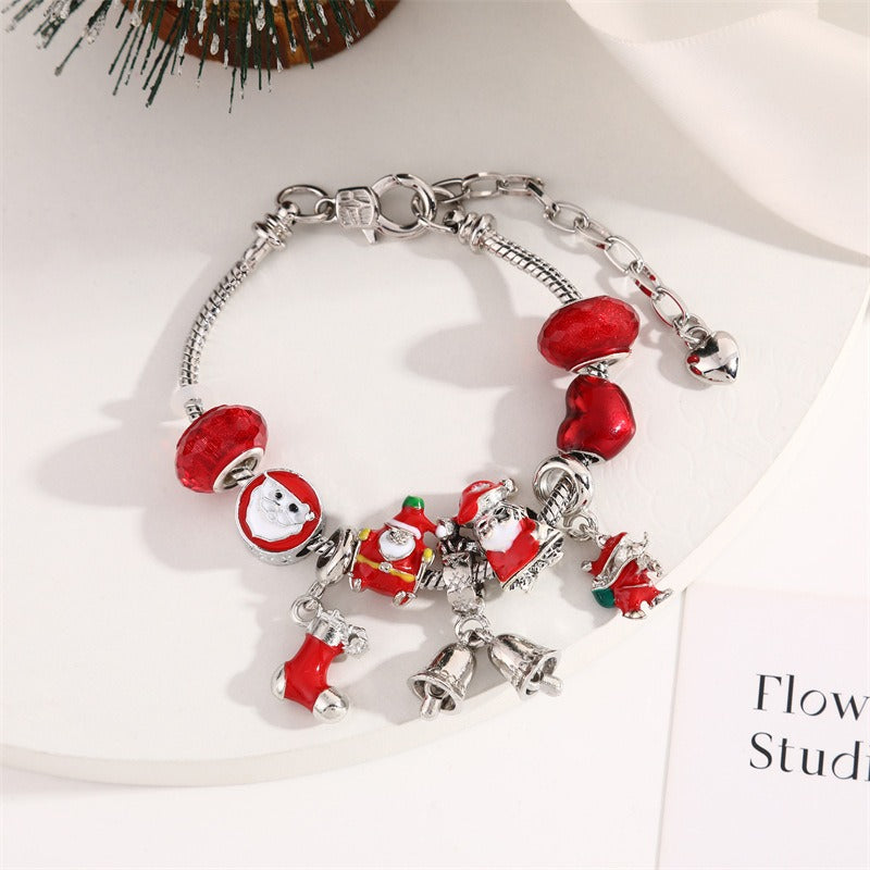 Christmas Gift Crystal Large Hole Beaded Bracelet Bracelet Female