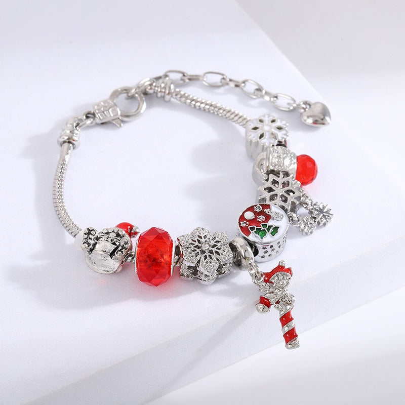 Christmas Gift Crystal Large Hole Beaded Bracelet Bracelet Female