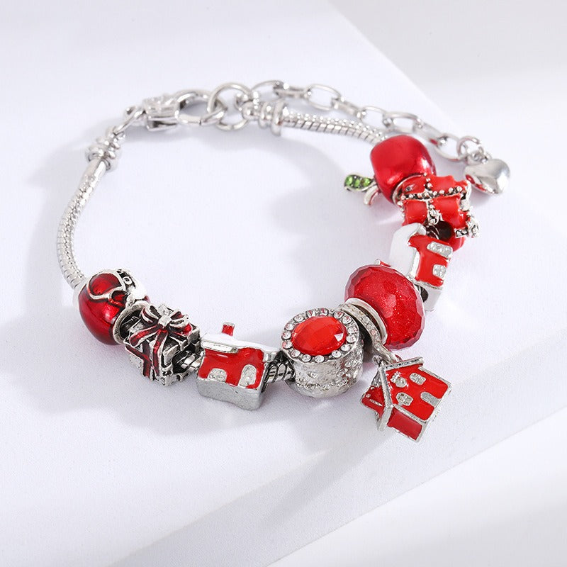 Christmas Gift Crystal Large Hole Beaded Bracelet Bracelet Female